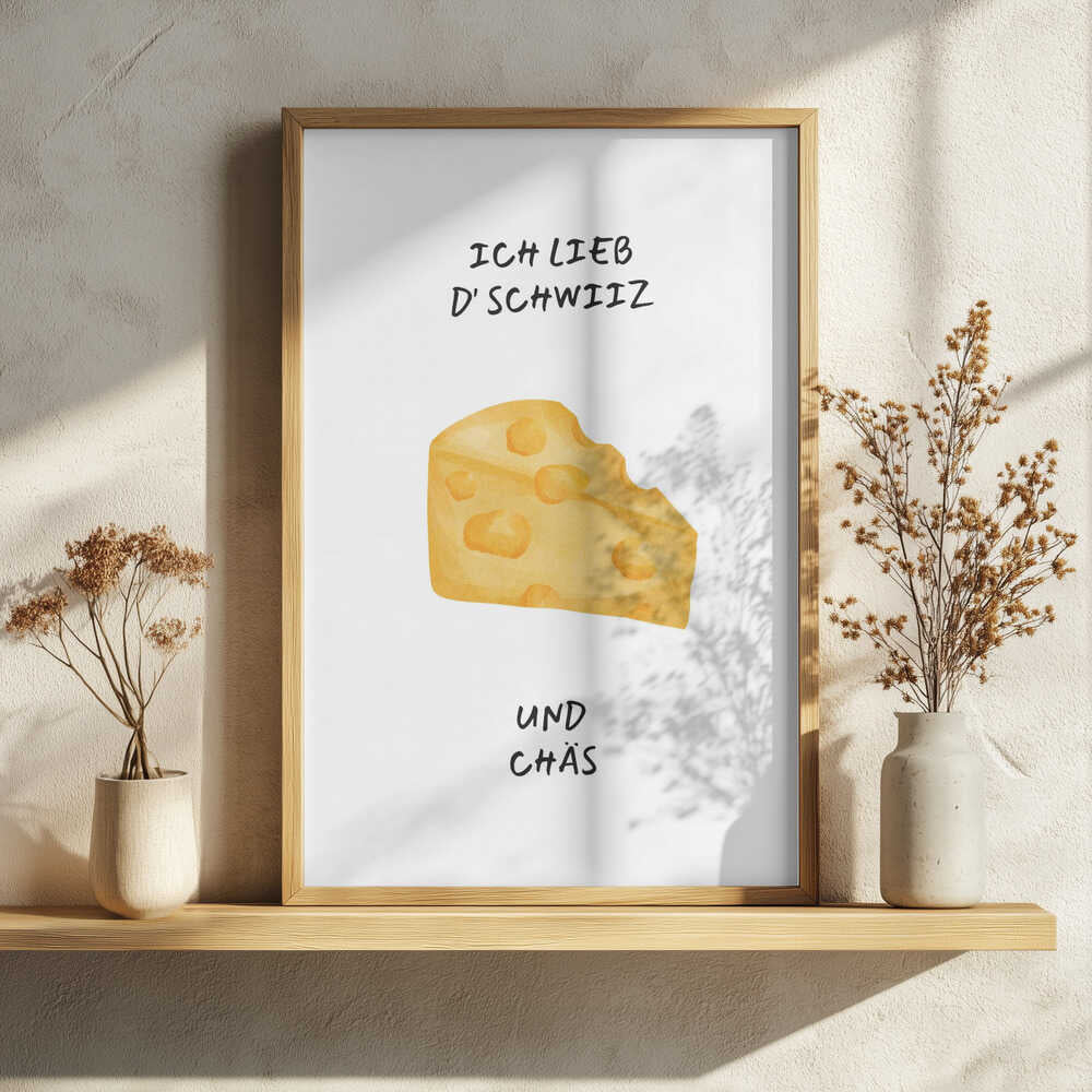 Swiss Cheese Love Quote Art Print UK — Food Vibrant Wall Art — Kitchen — Wall It All Prints