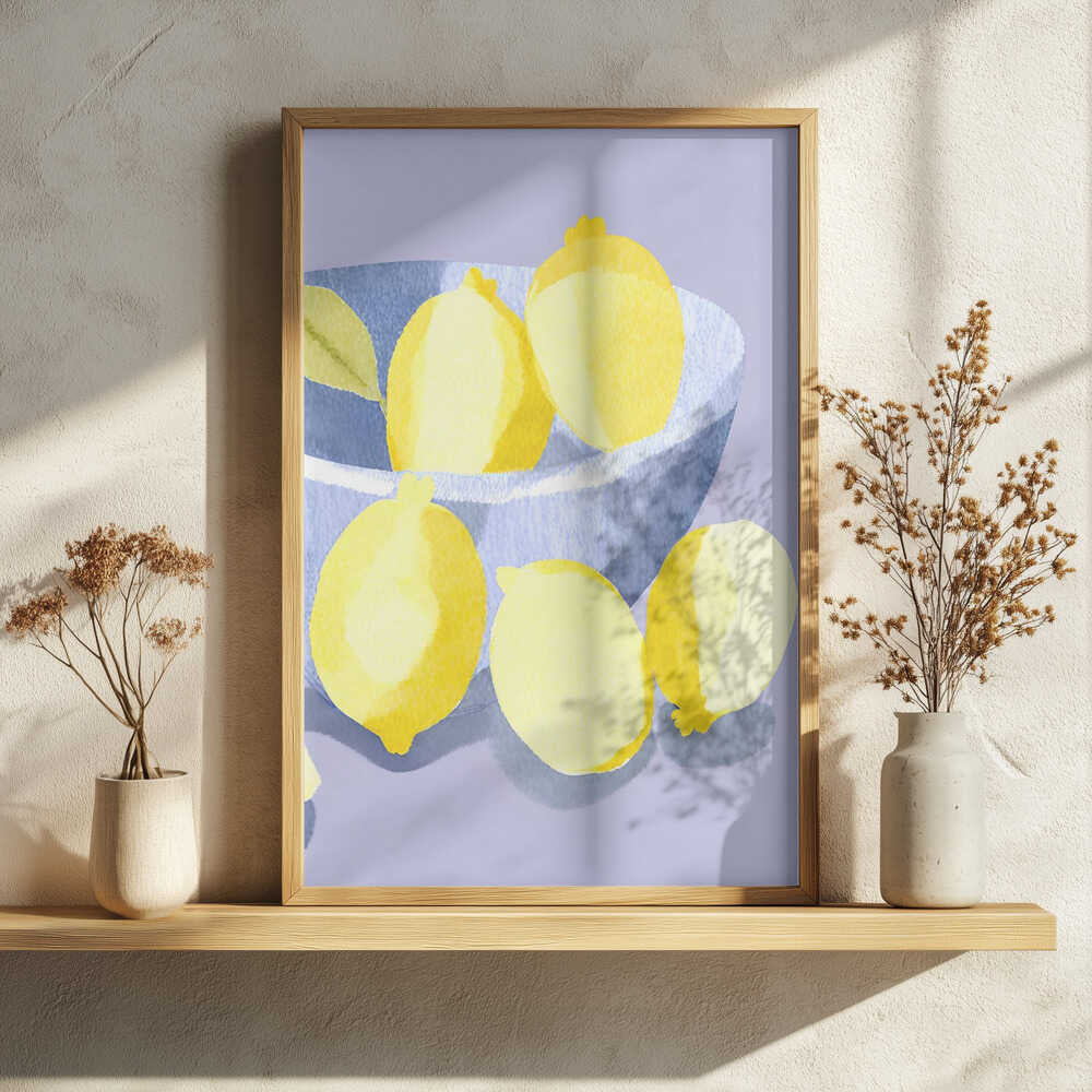 Fresh Yellow Lemons Art Print UK — Food Vibrant Wall Art — Kitchen — Wall It All Prints