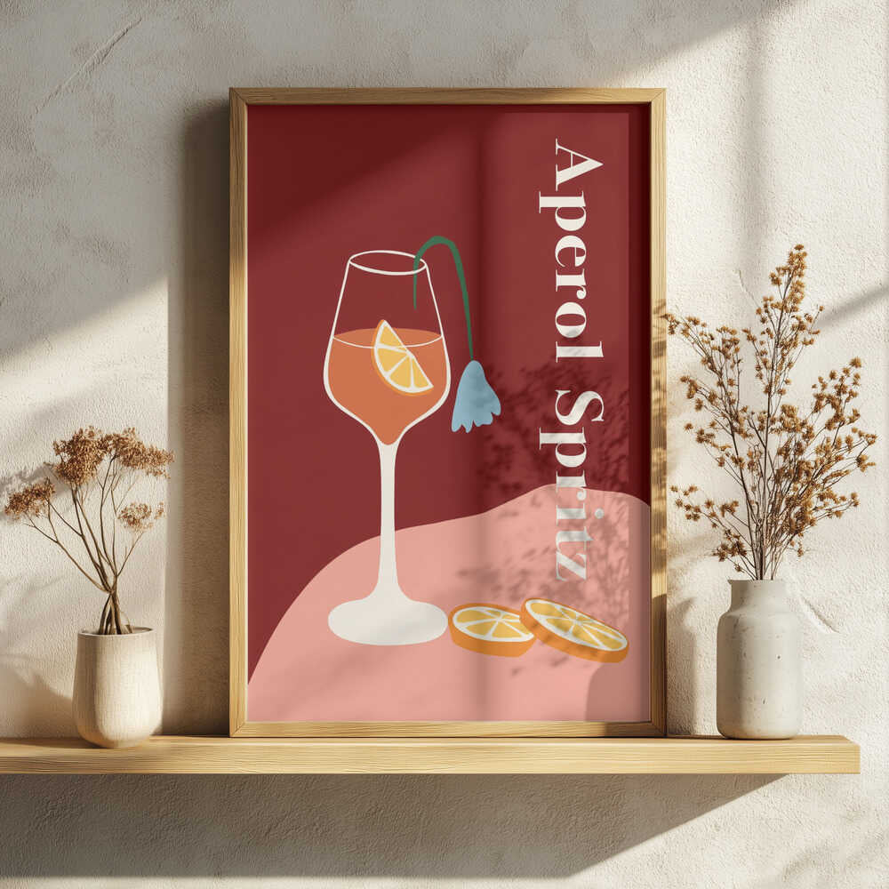 Refreshing Spritz Drink Art Print UK — Botanical Dark Wall Art — Kitchen — Wall It All Prints