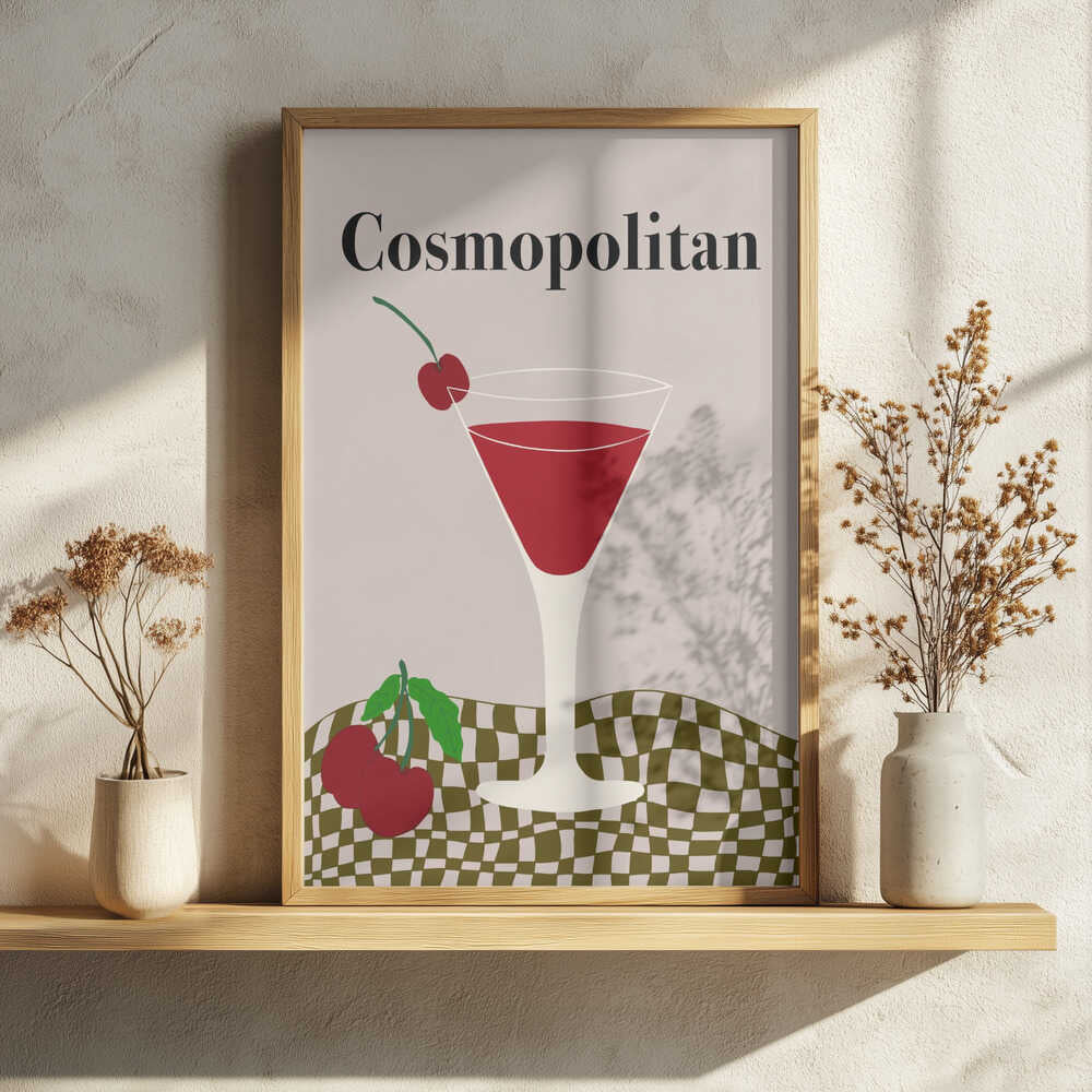 Cosmopolitan Cocktail Chic Art Print UK — Abstract Minimal Wall Art — Kitchen — Wall It All Prints