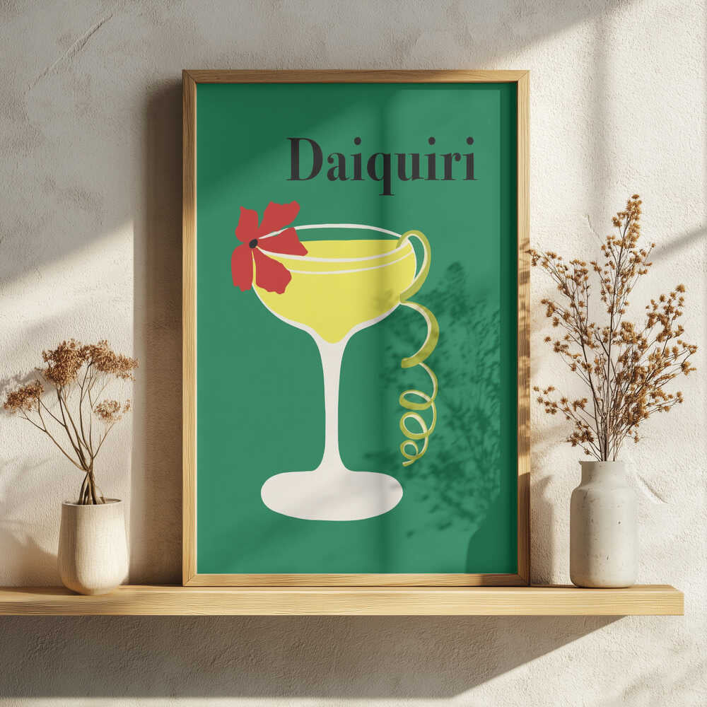 Classic Daiquiri Illustration Art Print UK — Botanical Vibrant Wall Art — Living Room — Wall It All Prints