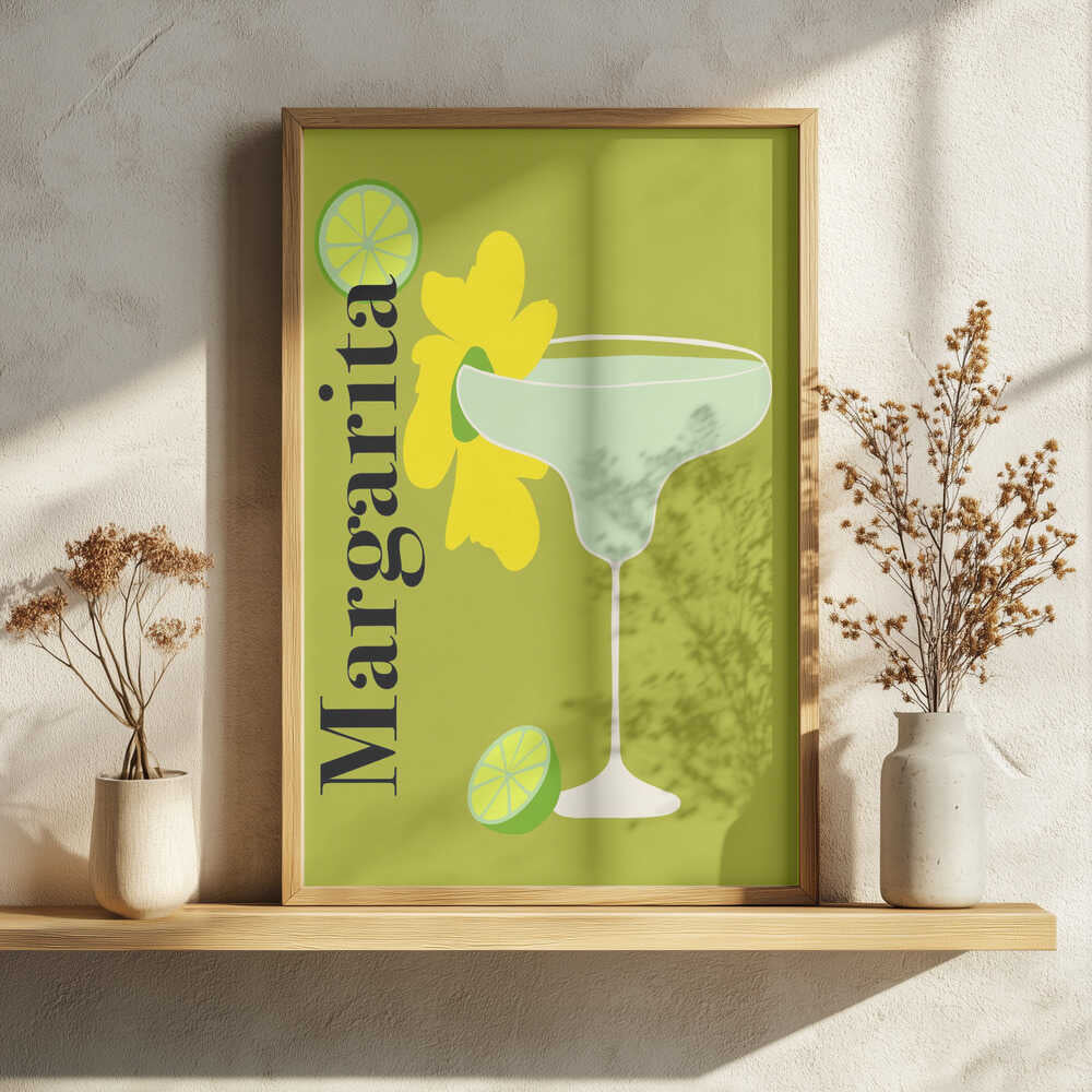 Tropical Margarita Cocktail Art Print UK — Botanical Vibrant Wall Art — Office — Wall It All Prints