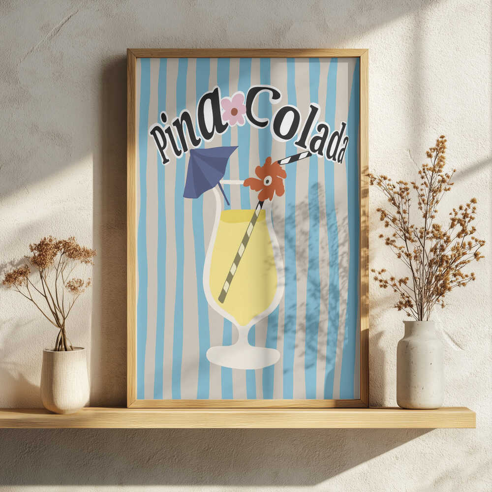 Tropical Pina Colada Art Print UK — Botanical Fresh Wall Art — Living Room — Wall It All Prints