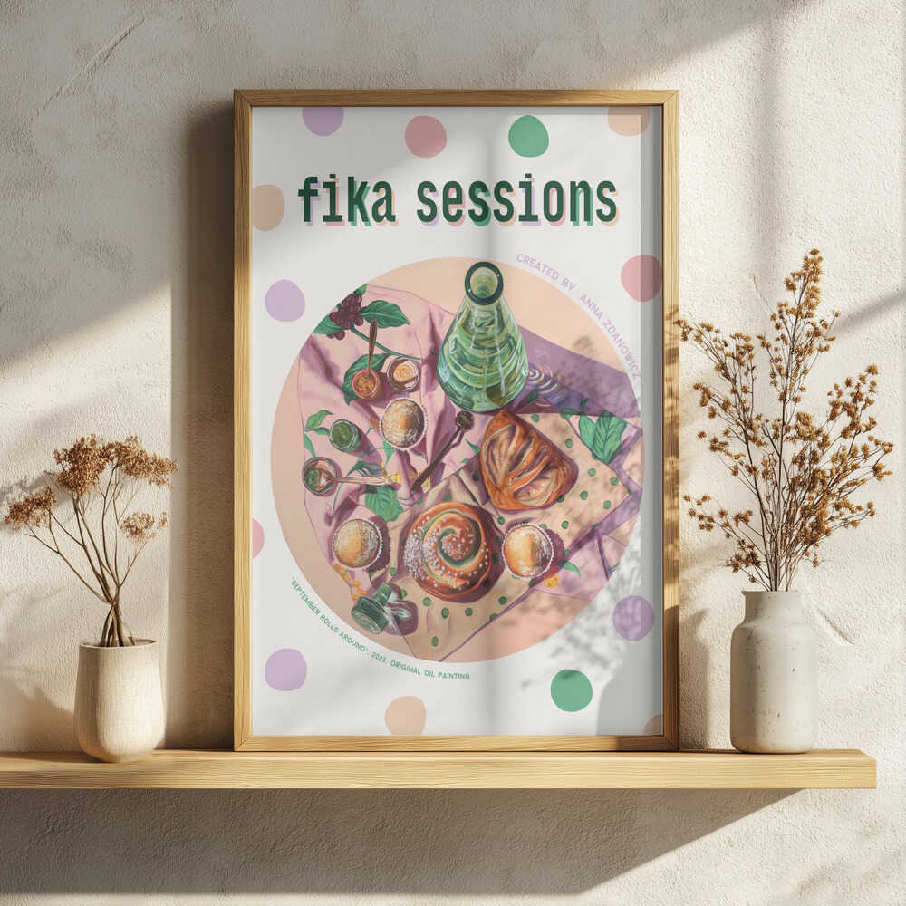 Fika Pastries Coffee Break Art Print UK — Food Vibrant Wall Art — Kitchen — Wall It All Prints