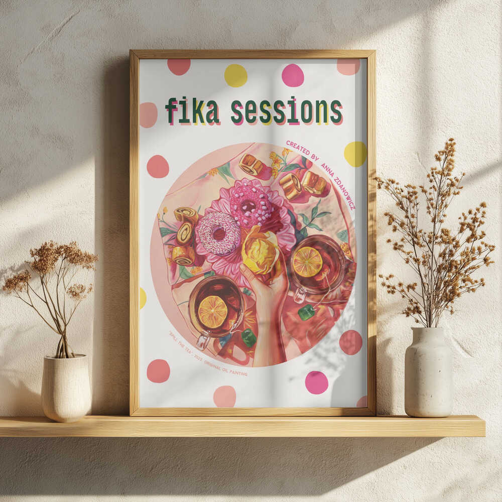 Sweet Fika Sessions Art Print UK — Food Vibrant Wall Art — Kitchen — Wall It All Prints