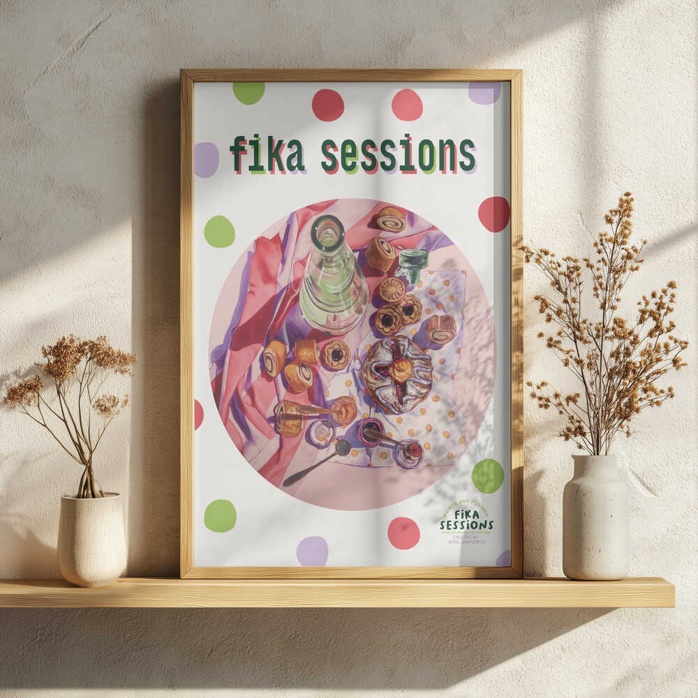 Cozy Fika Spread Art Print UK — Food Vibrant Wall Art — Kitchen — Wall It All Prints