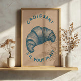 Croissant S'il Vous Plait Art Print UK — Vintage Minimal Wall Art — Kitchen — Wall It All Prints