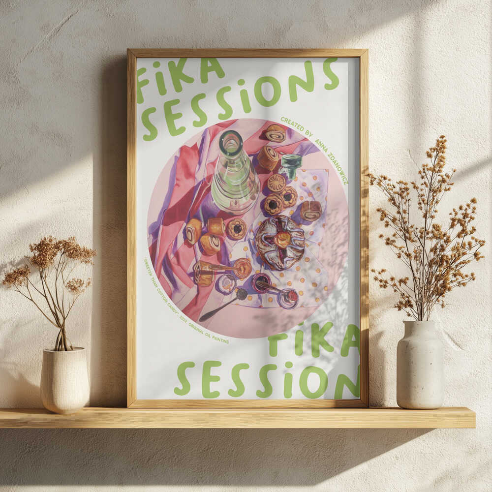 Sweet Fika Pastries Art Print UK — Food Vibrant Wall Art — Kitchen — Wall It All Prints