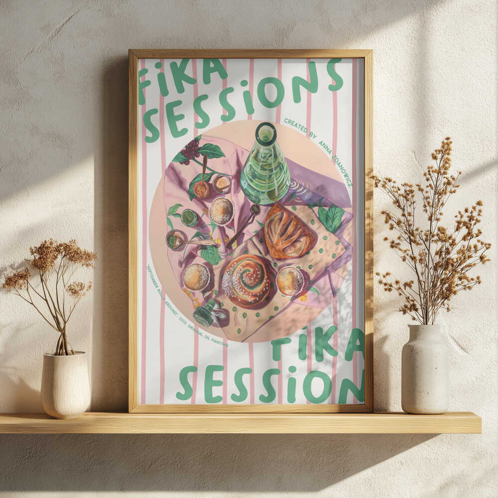 Cozy Fika Spread Art Print UK — Food Warm Wall Art — Kitchen — Wall It All Prints