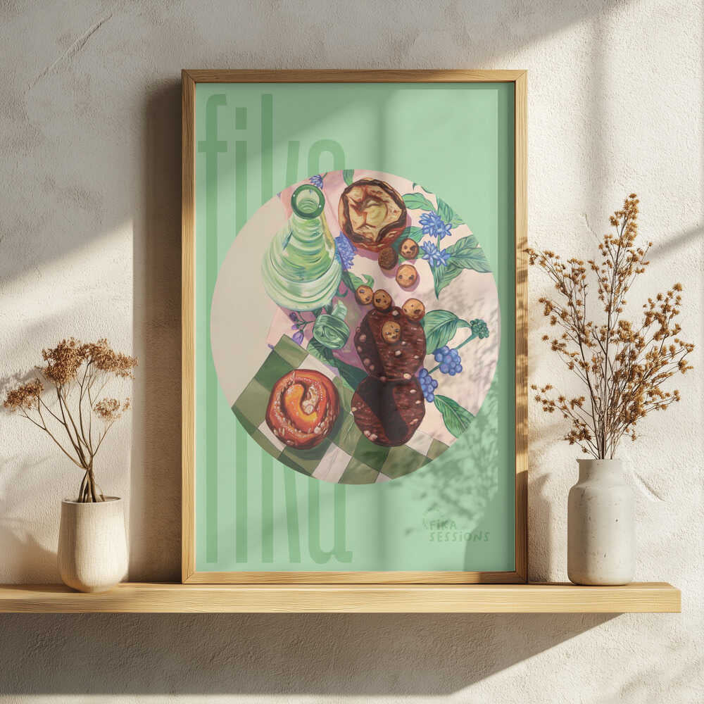 Fika Coffee Break Art Print UK — Botanical Fresh Wall Art — Kitchen — Wall It All Prints