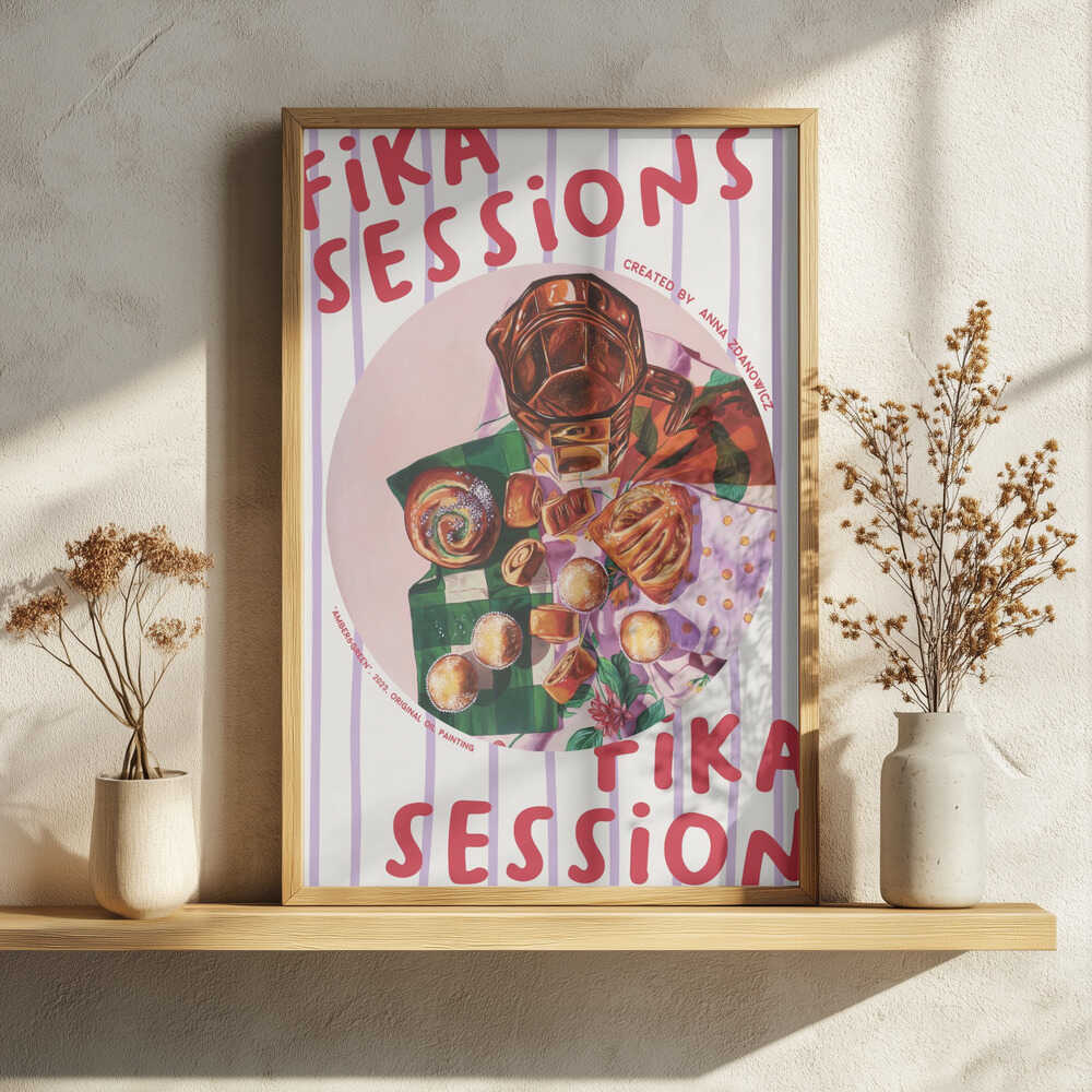 Colorful Fika Treats Art Print UK — Botanical Fresh Wall Art — Kitchen — Wall It All Prints
