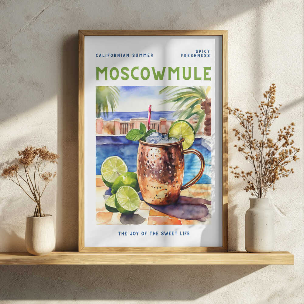 Moscow Mule Poolside Art Print UK — Animal Vibrant Wall Art — Bedroom — Wall It All Prints