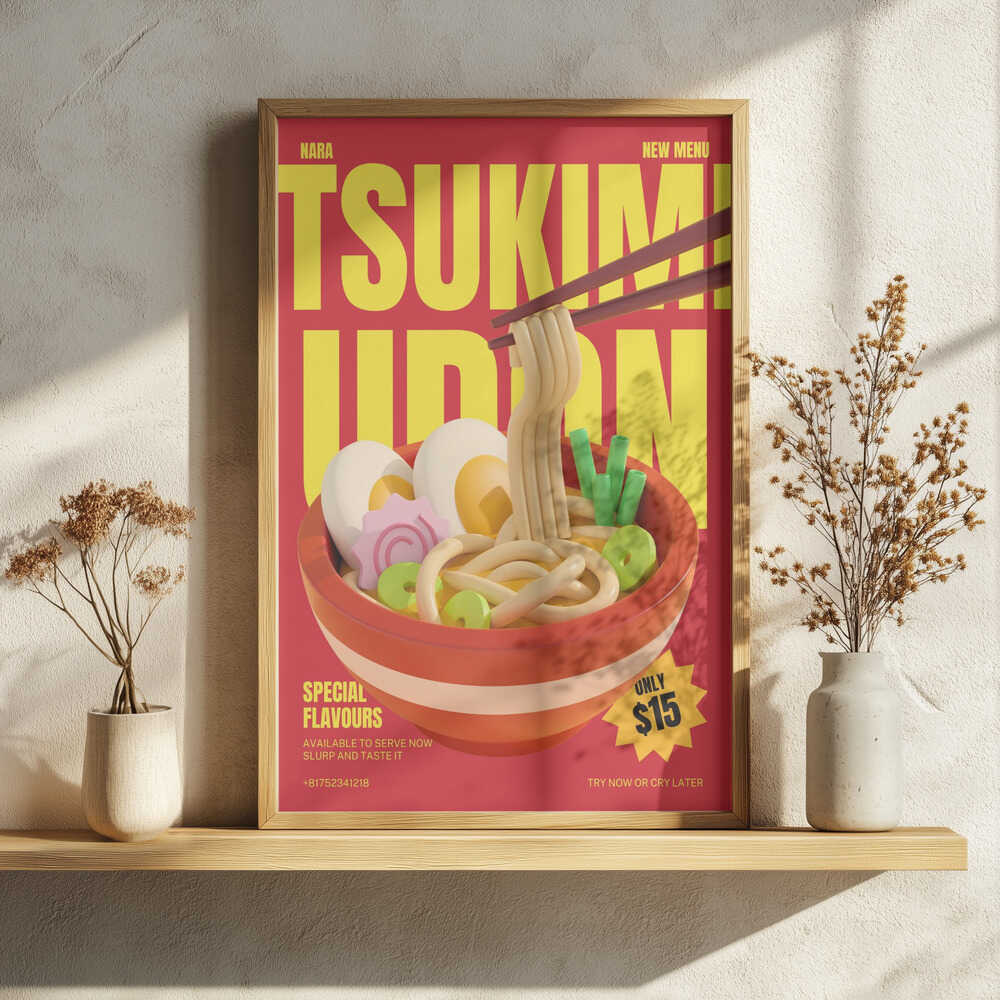 Delicious Japanese Udon Art Print UK — Japanese Vibrant Wall Art — Kitchen — Wall It All Prints
