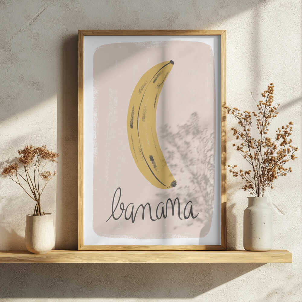 Simple Banana Illustration Art Print UK — Botanical Vibrant Wall Art — Kitchen — Wall It All Prints