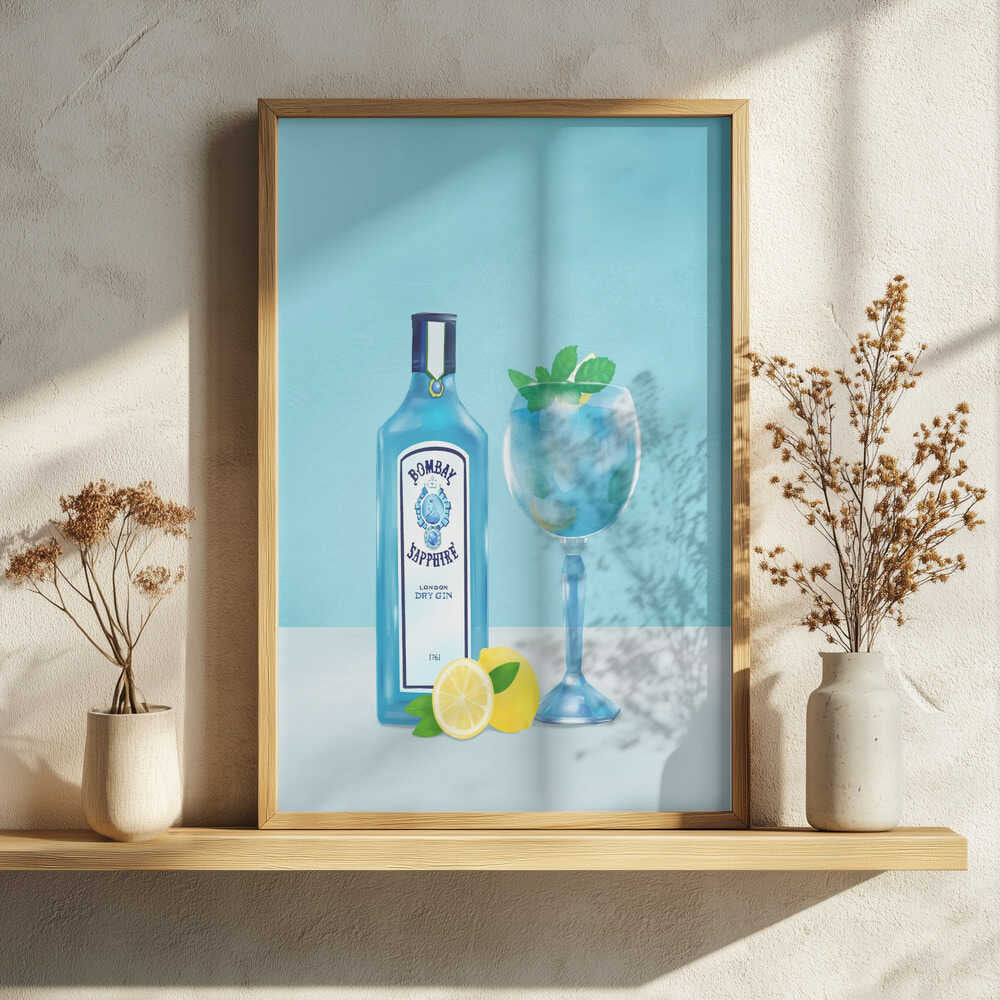 Gin Cocktail Art Print UK — Food Vibrant Wall Art — Kitchen — Wall It All Prints
