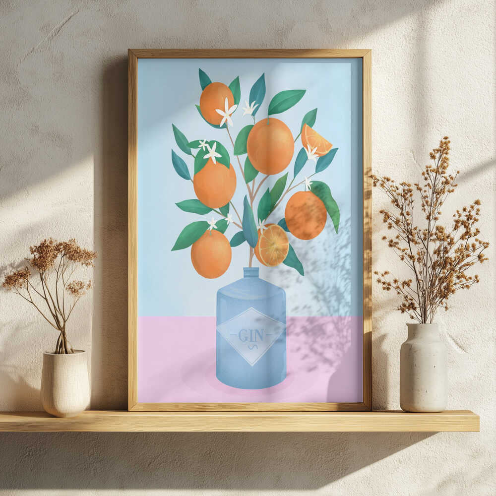 Oranges Art Print UK — Botanical Vibrant Wall Art — Kitchen — Wall It All Prints
