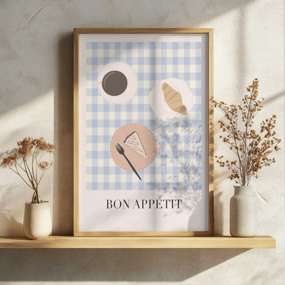 Sweet Parisian Breakfast Art Print UK — Abstract Calm Wall Art — Kitchen — Wall It All Prints