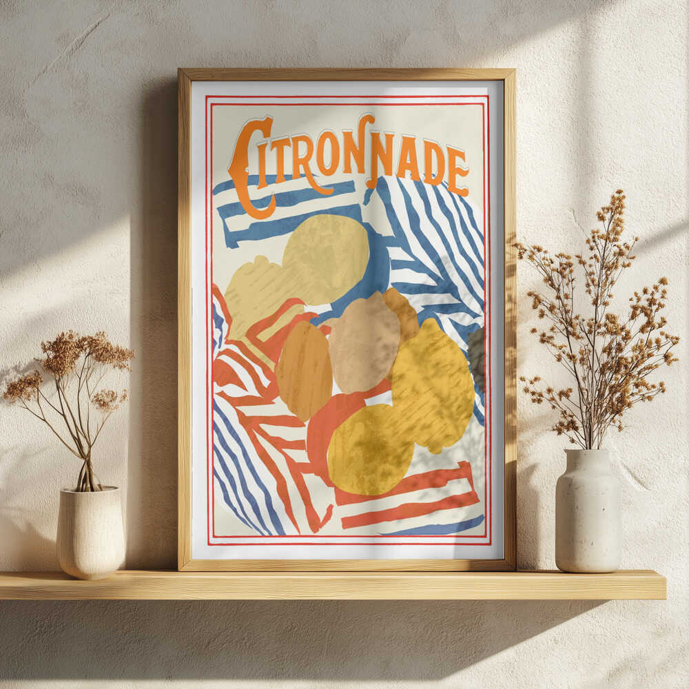 Citronnade Summer Stripes Art Print UK — Abstract Vibrant Wall Art — Kitchen — Wall It All Prints