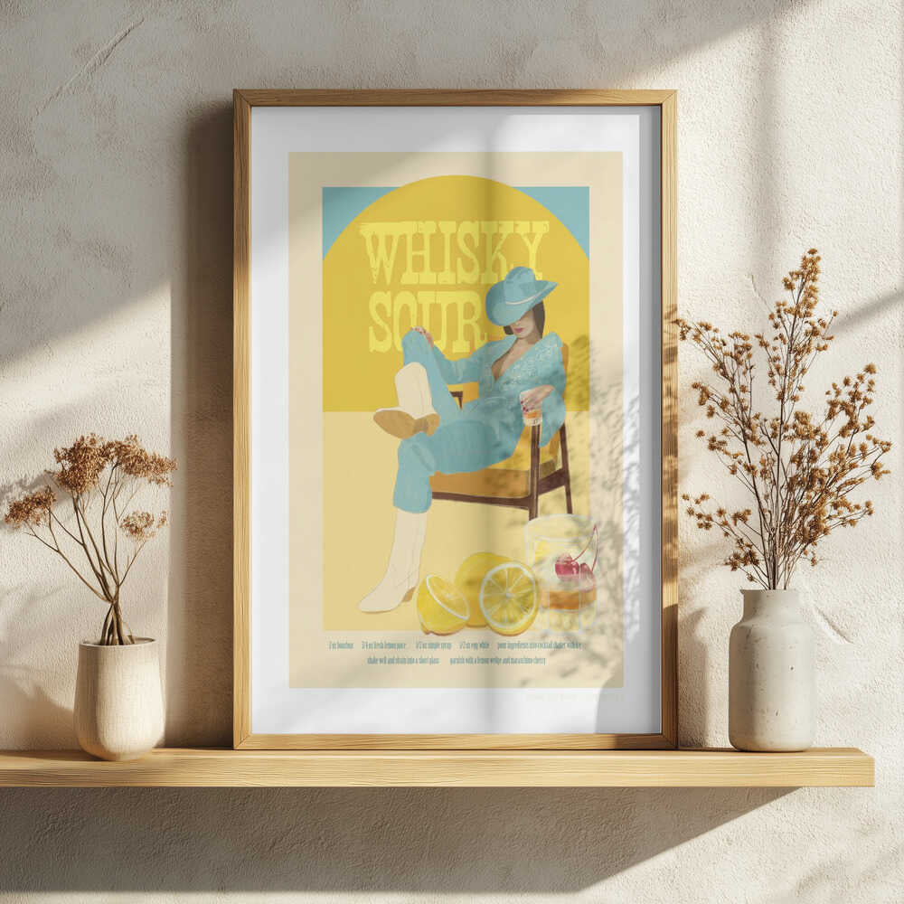 Jlr Cocktails Whiskysour Art Print UK — Portrait Vibrant Wall Art — Kitchen — Wall It All Prints