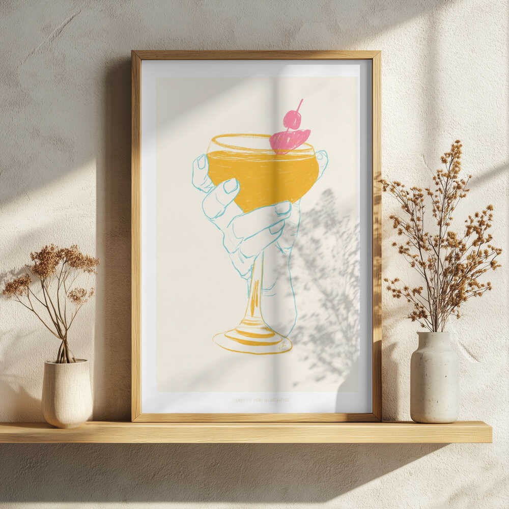 Jlr Cocktail1 Art Print UK — Vintage Vibrant Wall Art — Living Room — Wall It All Prints