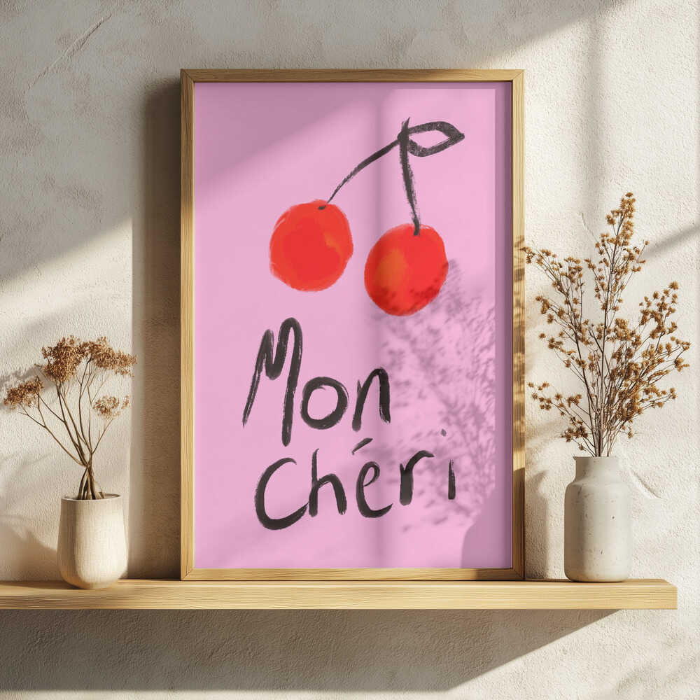 Mon Cheri Cherries Art Print UK — Abstract Vibrant Wall Art — Kitchen — Wall It All Prints