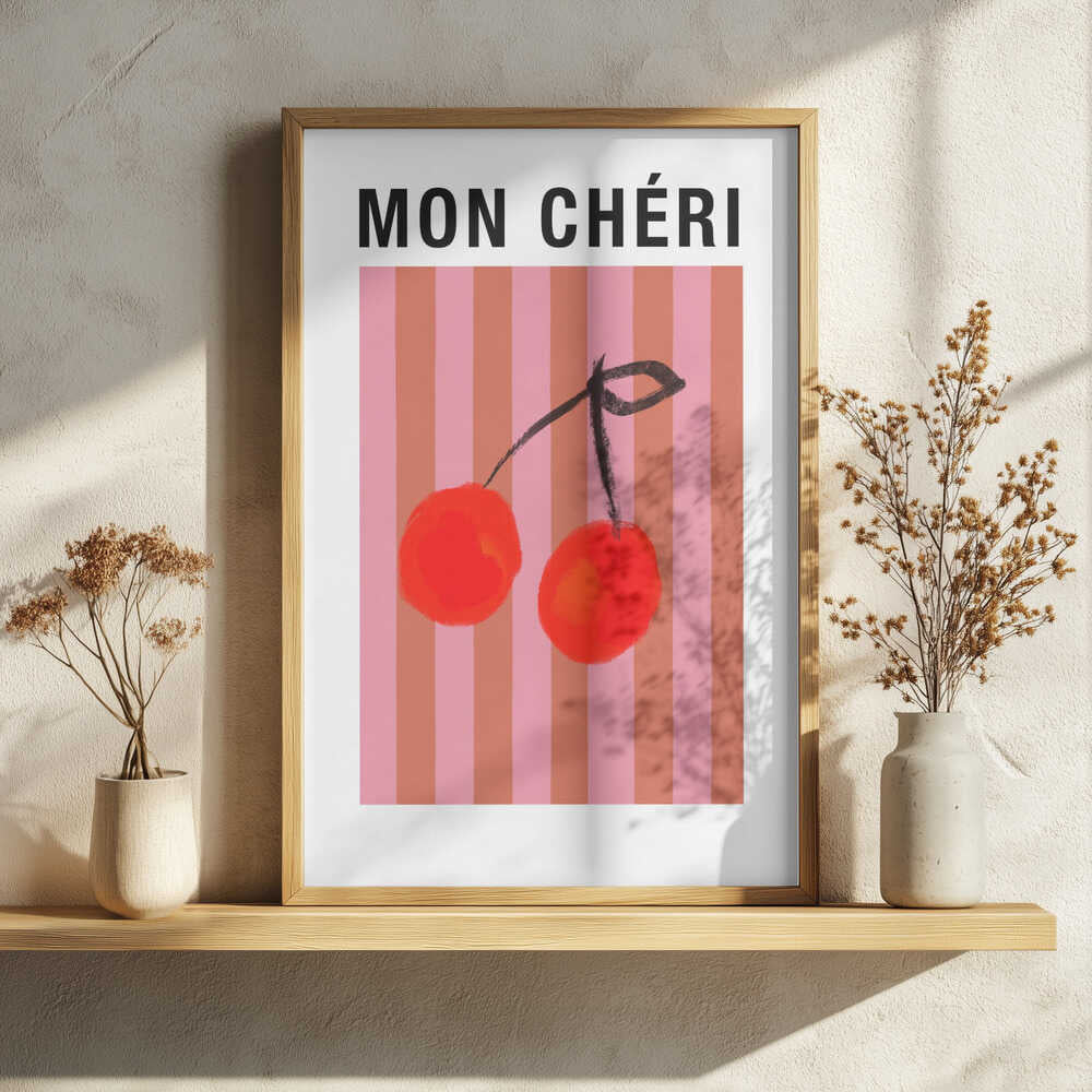 Mon Chéri Cherries Art Print UK — Abstract Vibrant Wall Art — Kitchen — Wall It All Prints