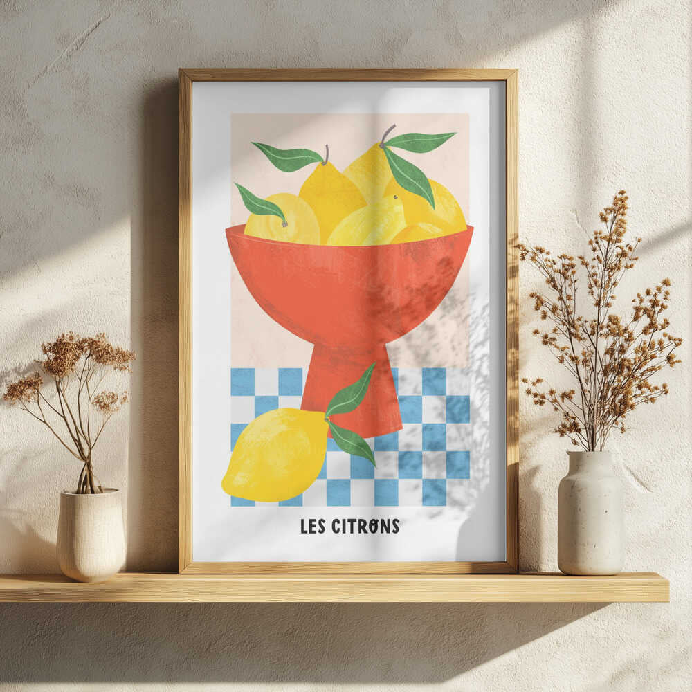 Les Citrons Art Print UK — Abstract Vibrant Wall Art — Kitchen — Wall It All Prints