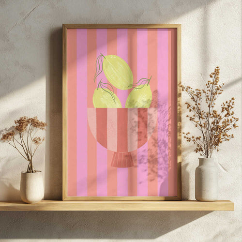 Bowl Of Lemons Art Print UK — Abstract Vibrant Wall Art — Kitchen — Wall It All Prints