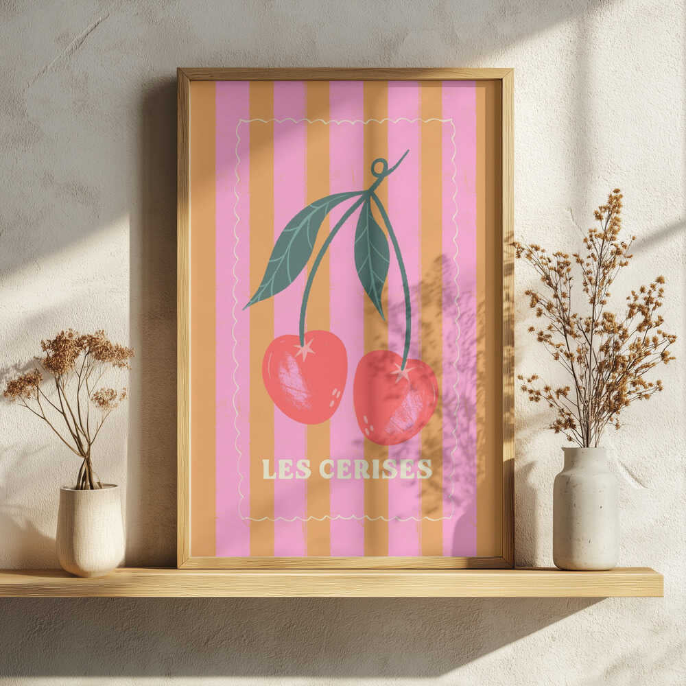 Les Cerises Art Print UK — Vintage Vibrant Wall Art — Kitchen — Wall It All Prints