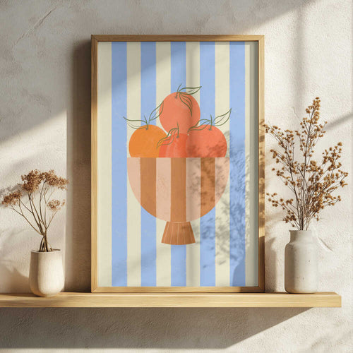 Bowl of Oranges Art Print UK — Abstract Vibrant Wall Art — Kitchen — Wall It All Prints
