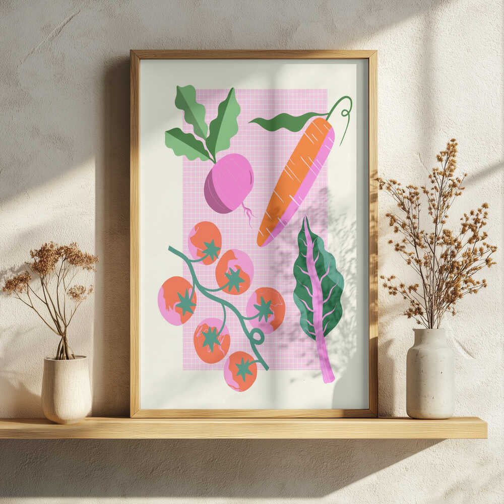 Veggies Art Print UK — Botanical Vibrant Wall Art — Kitchen — Wall It All Prints
