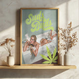 Suds Buds Sexy Girl Smoking Cannabis Joint In Bath