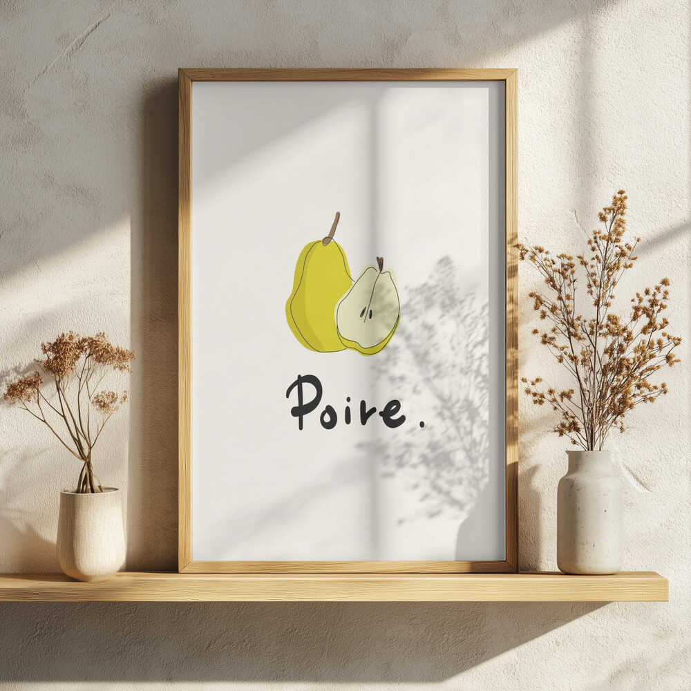 Fresh Cut Pear Art Print UK — Abstract Vibrant Wall Art — Kitchen — Wall It All Prints
