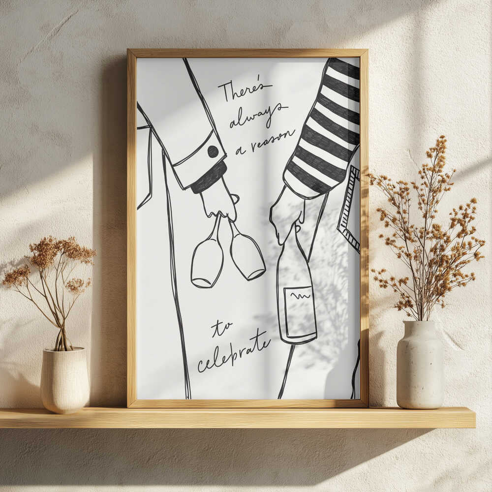 Cheers to Celebration Art Print UK — Food Dark Wall Art — Kitchen — Wall It All Prints