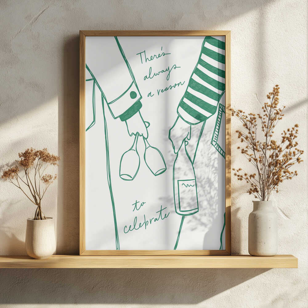 Reason To Celebrate Art Print UK — Food Minimal Wall Art — Kitchen — Wall It All Prints