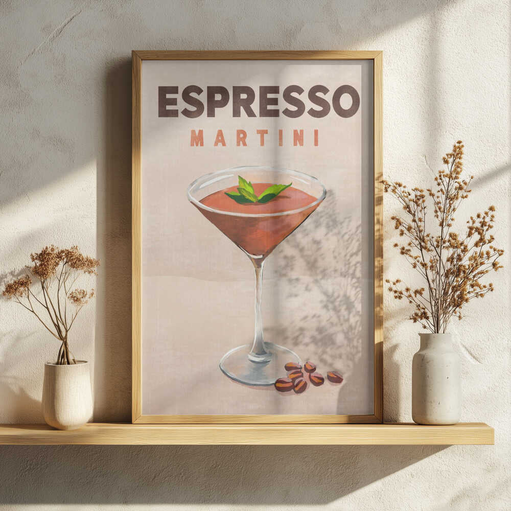 Espresso Martini Cocktail Bar Decor Art Print UK — Dark Moody Dark Wall Art — Kitchen — Wall It All Prints