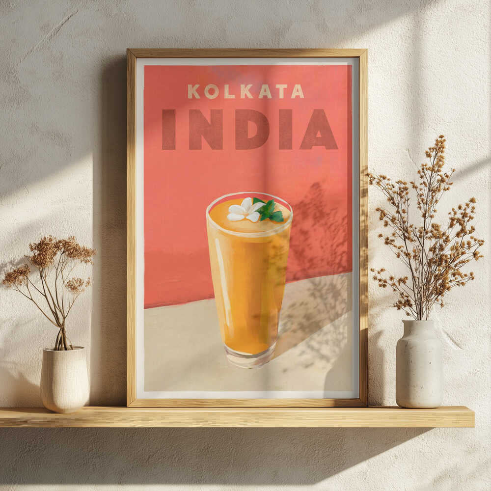 Travel Poster Cocktail Kolkata India Art Print UK — Botanical Vibrant Wall Art — Living Room — Wall It All Prints