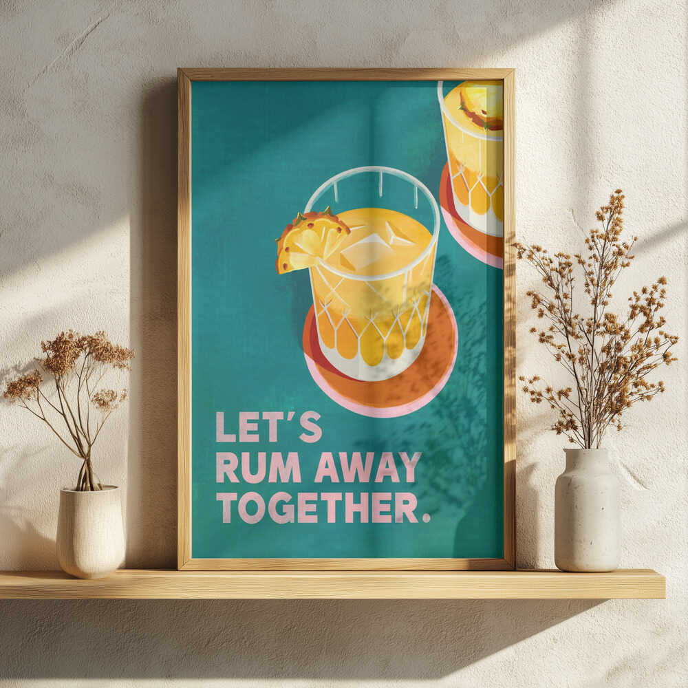 Rum Away Beach Bar Cocktail Art Art Print UK — Landscape Fresh Wall Art — Living Room — Wall It All Prints