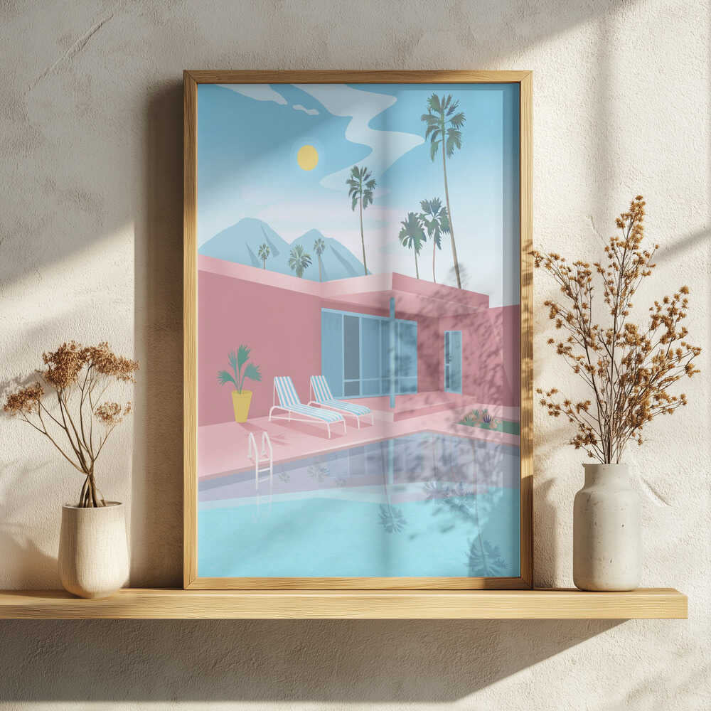PALM SPRINGS Art Print UK — Abstract Vibrant Wall Art — Living Room — Wall It All Prints
