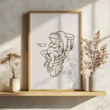 Funny Frog On Toilet Art Print UK — Animal Vibrant Wall Art — Bathroom — Wall It All Prints