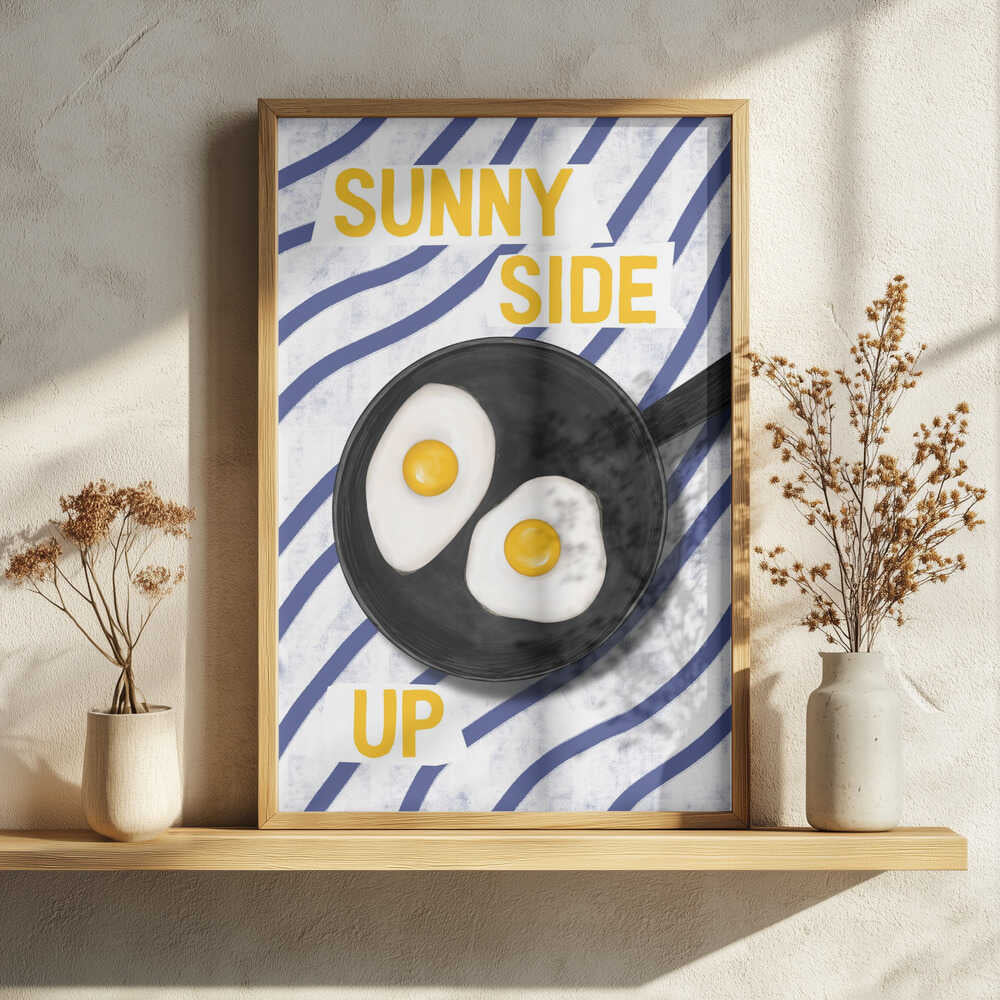 Sunny Side Up Eggs Art Print UK — Abstract Vibrant Wall Art — Kitchen — Wall It All Prints