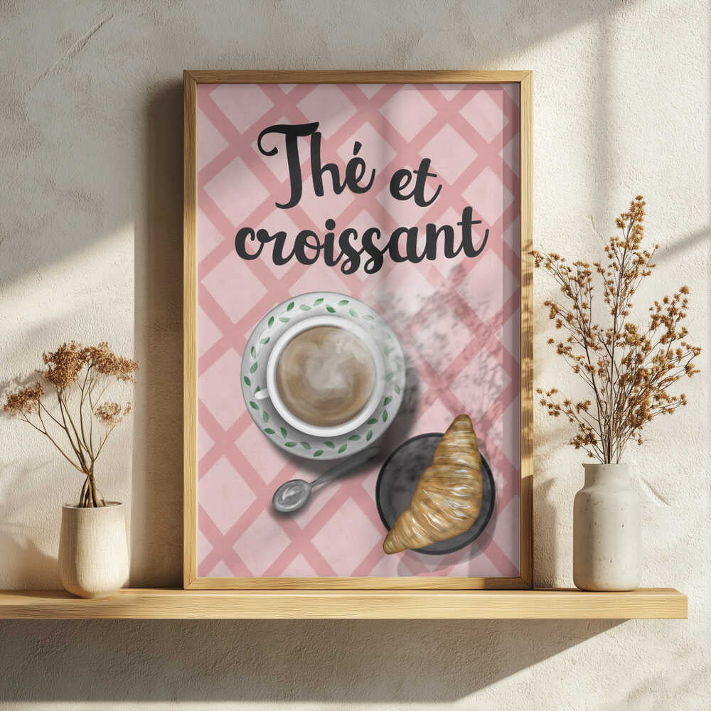 Warm Tea and Croissant Art Print UK — Food Warm Wall Art — Kitchen — Wall It All Prints