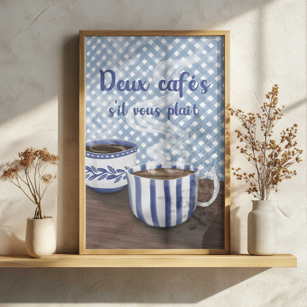 Two French Coffees Art Print UK — Food Warm Wall Art — Kitchen — Wall It All Prints