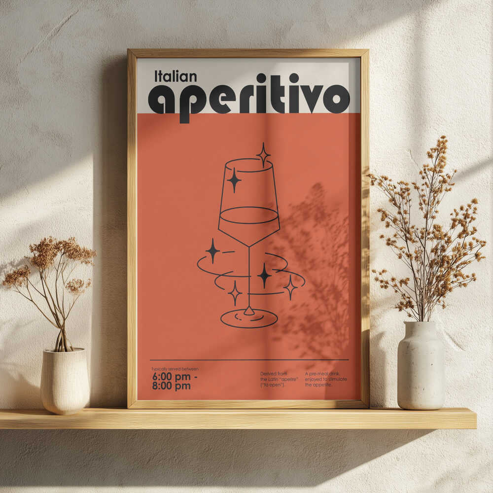 Sparkling Italian Aperitivo Art Print UK — Abstract Dark Wall Art — Kitchen — Wall It All Prints