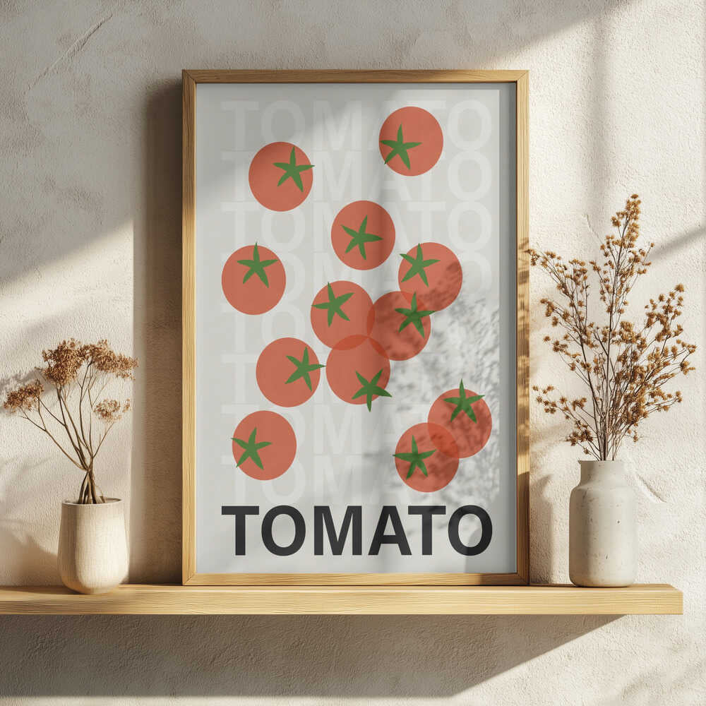 Fresh Red Tomatoes Art Print UK — Botanical Minimal Wall Art — Kitchen — Wall It All Prints