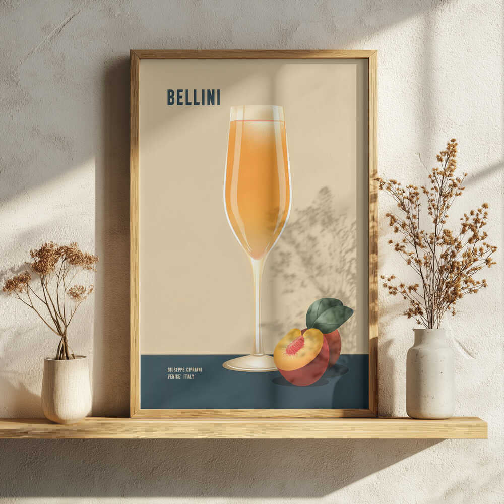 Refreshing Peach Bellini Art Print UK — Abstract Minimal Wall Art — Kitchen — Wall It All Prints