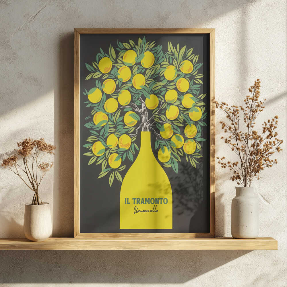 Vibrant Limoncello Lemons Art Print UK — Botanical Vibrant Wall Art — Kitchen — Wall It All Prints