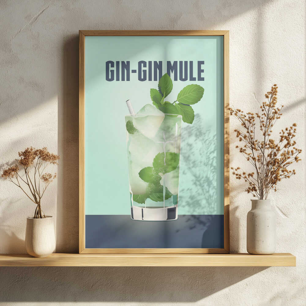 Gin Gin Mule Art Print UK — Abstract Minimal Wall Art — Office — Wall It All Prints