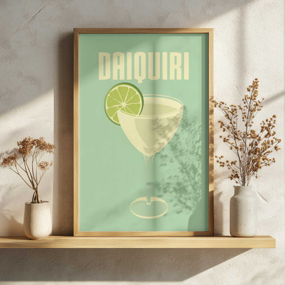 Retro Lime Daiquiri Art Print UK — Abstract Vibrant Wall Art — Kitchen — Wall It All Prints