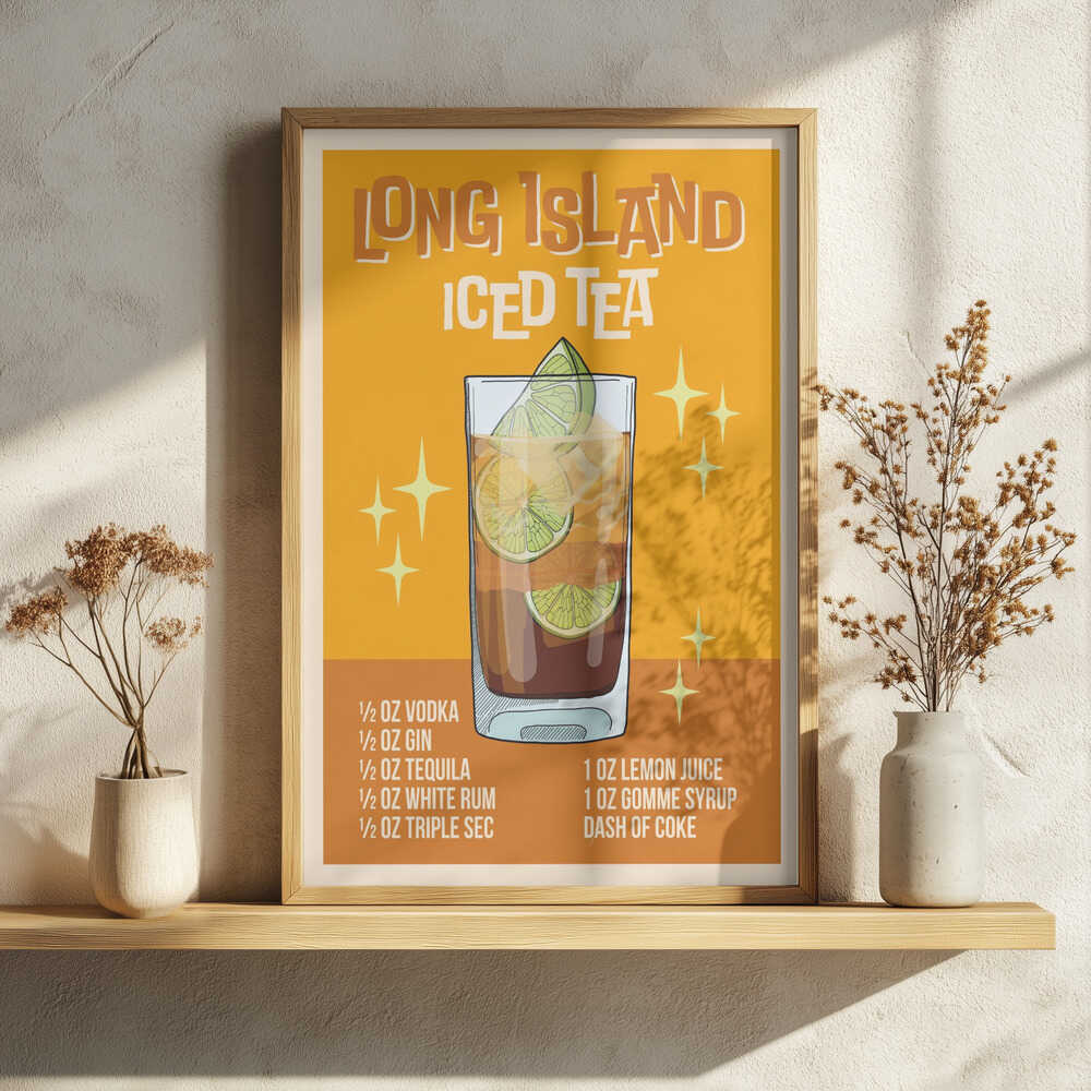 Long Island Iced Tea Recipe Art Print UK — Abstract Calm Wall Art — Kitchen — Wall It All Prints